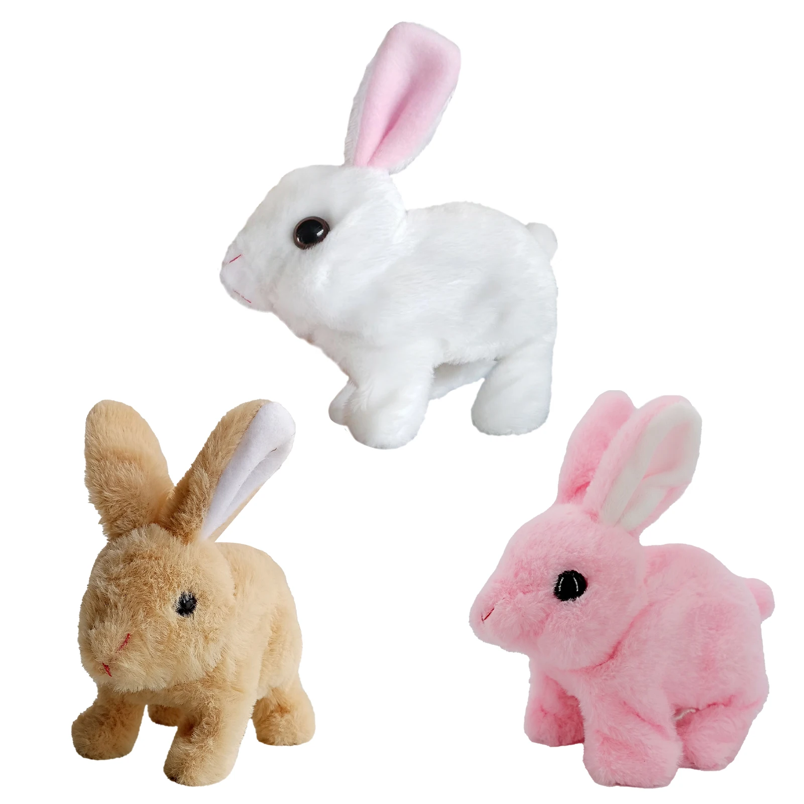 Conejito de peluche eléctrico para niños, juguete de peluche suave con forma de simulación, Animal PEQUEÑO, batería interactiva, regalo favorito