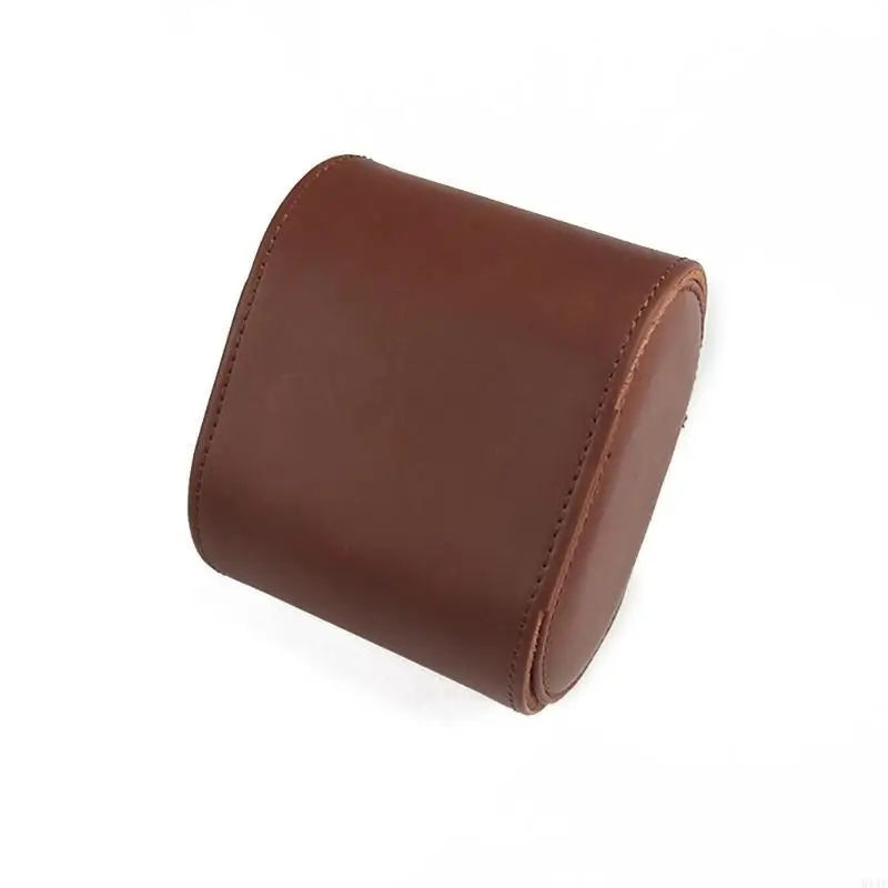 91AF Watch Box Single Slot PU leather Travels Jewelry Storage for Organizers Brown