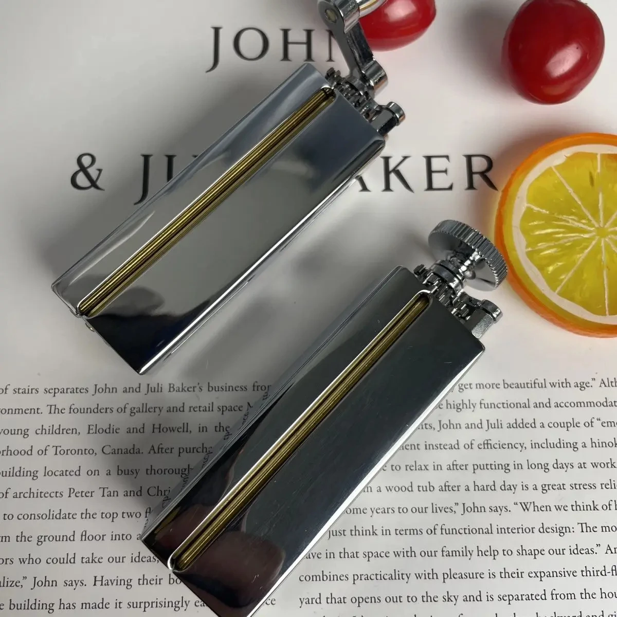 Metal silver plated chrome plated brass cigarette rolling machine, handmade DIY rare smoking accessories with a length of 70mm