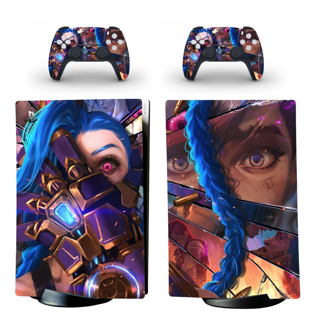 Anime Arcane Jinx PS5 Digital Skin Sticker Decal Cover for Console and Controllers PS5 Skin Sticker Vinyl