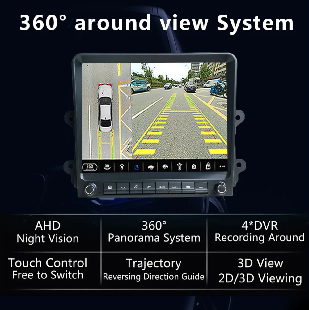 CHSTEK Car 360° Panoramic Camera 360APP HD Rear+Front+Left+Right View For Car Radio 360 Cameras Android System Accessories