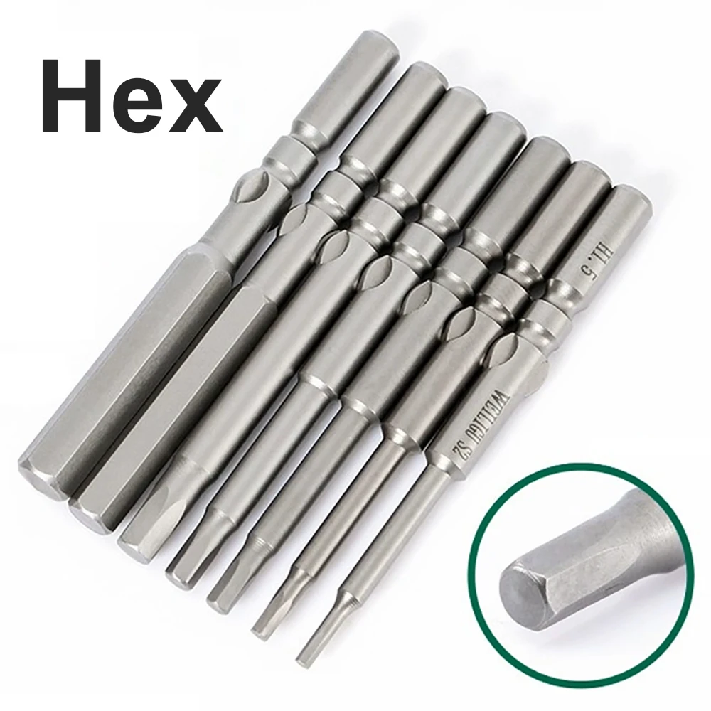 

10PC H1.5-H6 Magnetic Hex Screwdriver Bit S2 Alloy Steel 5mm Round Shank Screwdrier Drive Power Drill Bit for 801 Electric Drill