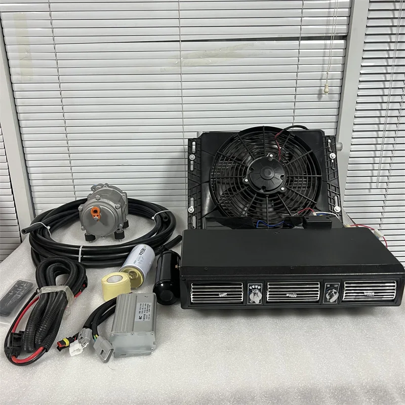 شاحنة مكيف الهواء 12 فولت 24 فولت الكهربائية سبليت تكييف الهواء وقوف السيارات وحدة التيار المتناوب لشبه شاحنة متنقل جرار مقطورة تخييم