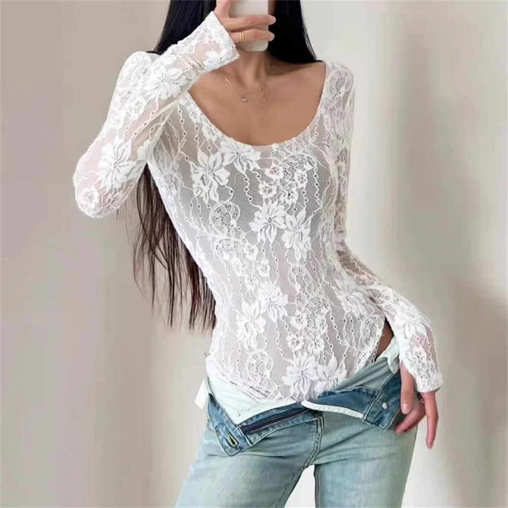 

2026 Women's Fashion Bodysuit Shirt Lace Hollow-out Corset Sexy Women's Clothing Bodysuit Y2K New High-Quality Pullover bra