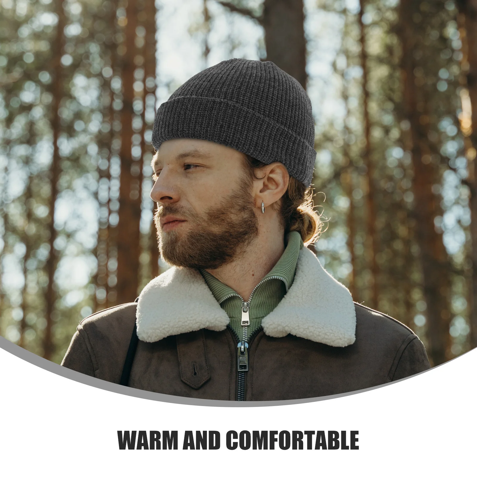 

Fisherman's Hat Beanie Beanies Hats Men Knit Cap Earmuff Father for Women Brimless Has