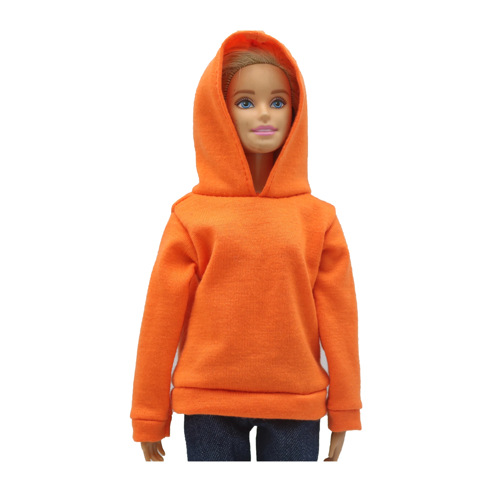 Conjunto de pantalones cortos para muñeca, Sudadera con capucha simple y suelta de manga larga, ropa de uso diario para Barbies, accesorios para