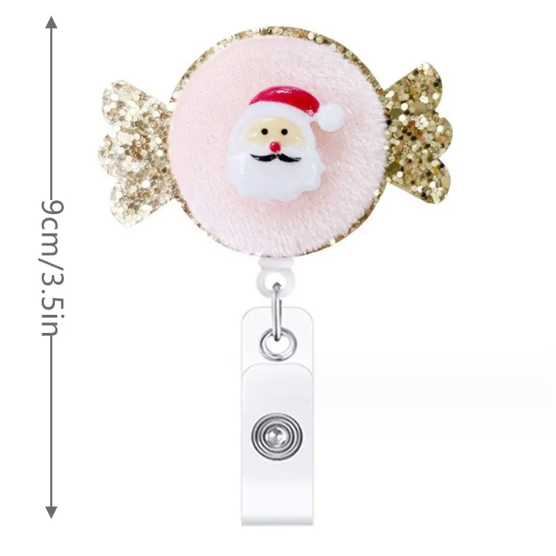 Nuovo 1 pz Cartoon Christmas Badge Reel retrattile ID cordino nome Tag Badge Holder Clip Doctor Nurse forniture per ufficio porta carte