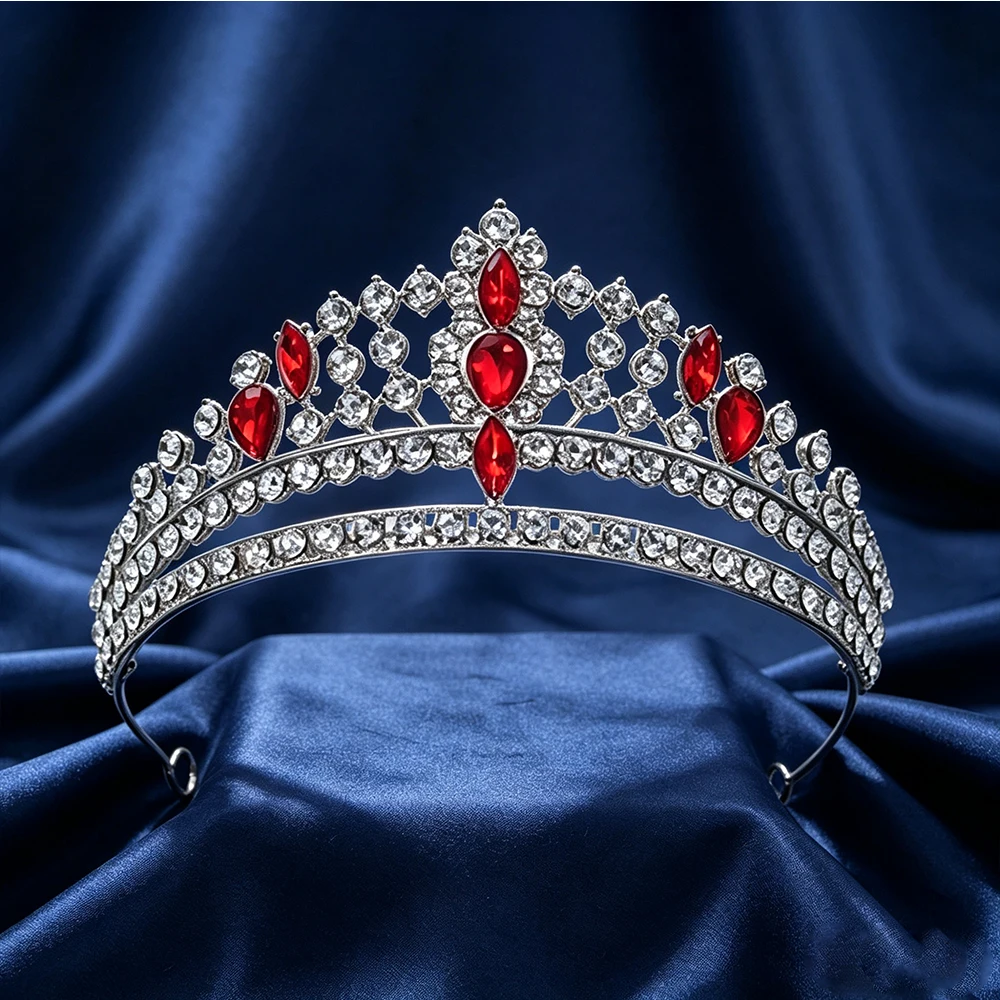 Classical Court Style Colorful Rhinestone Crown Graduation Ceremony Welcome Party Bride's Wedding Birthday Party Hair Accessory