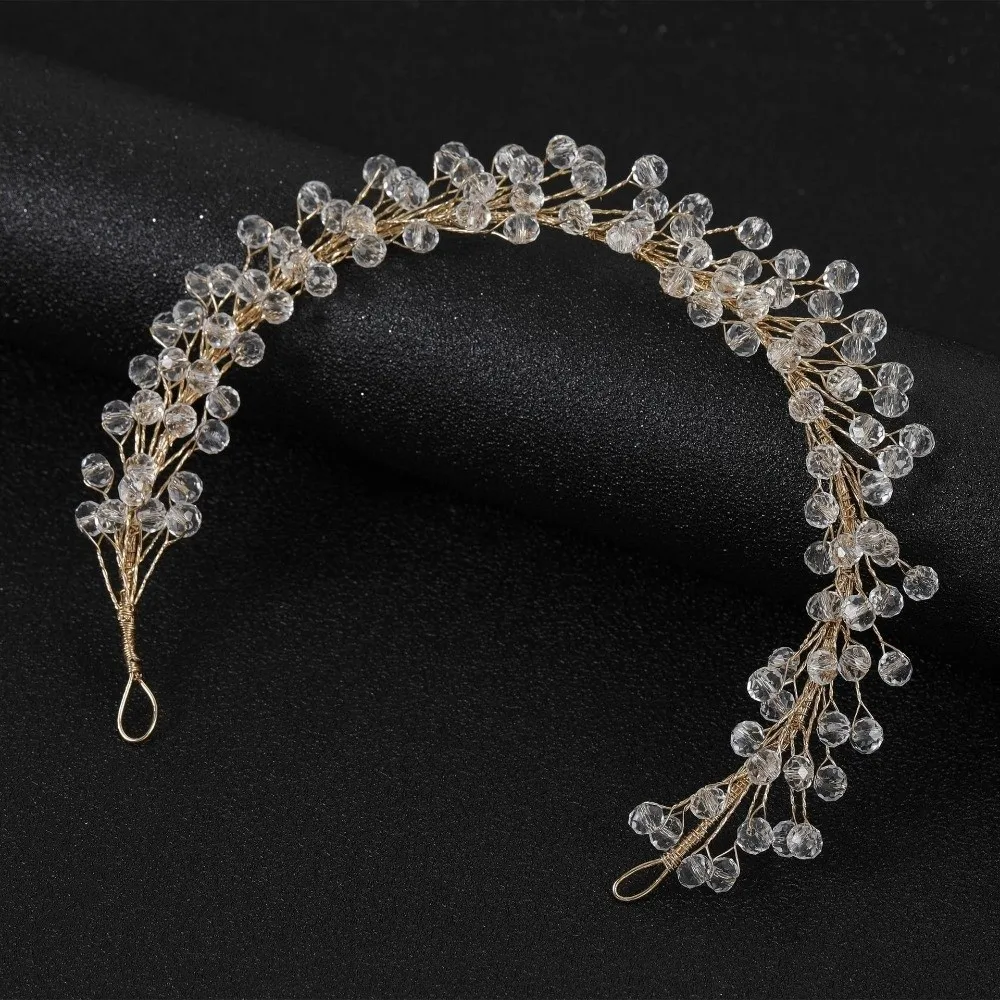 Gift Minimalist Bridal Headpiece Vintage Elegant Crystal Beads Headbands Sparkling Pearl Hairbands Engagement