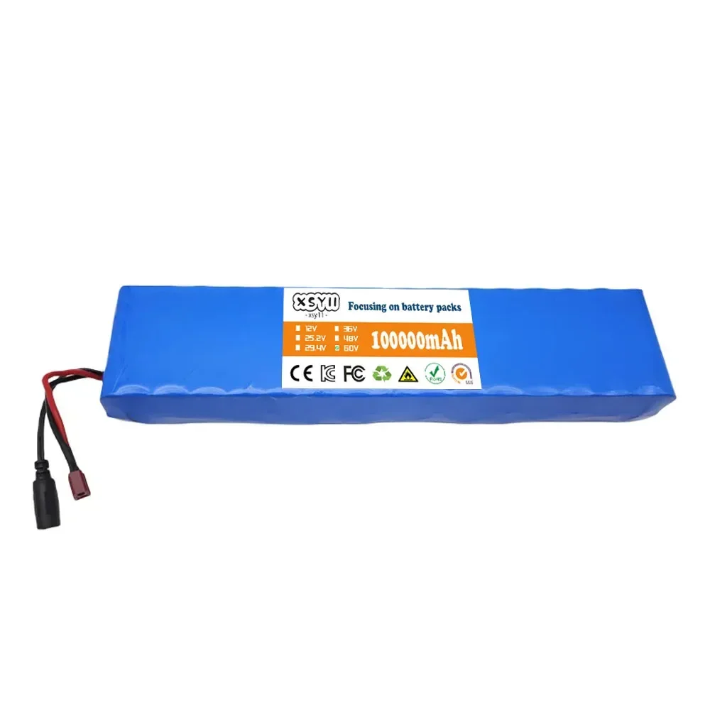 16S2P 60V 100Ah 18650 Lithium Ion Battery Pack 67.2V for Electric Bike Scooter Scooter Kids Car Built in 1000 Watt Bms