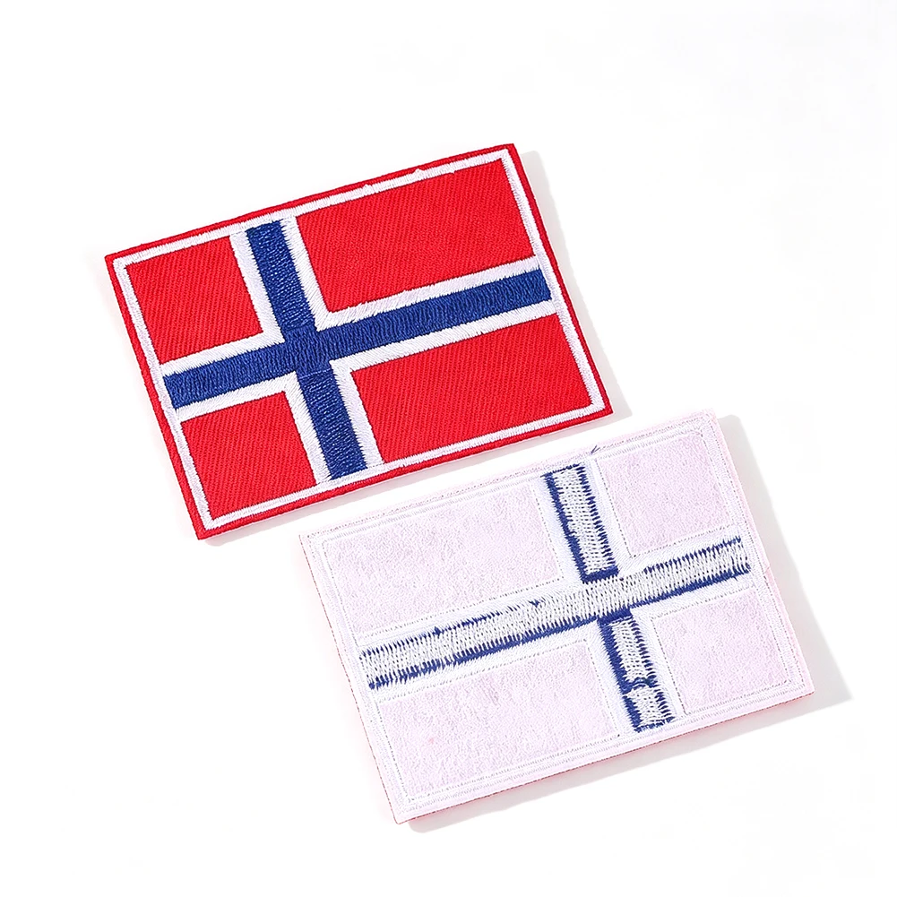 Norwegische Flagge, gesticktes Applikationsabzeichen, Nationalflaggen-Patch für Kleidung, Jacke, Rucksack, Mütze, Reisesouvenir, DIY-Basteldekoration – Detail 4