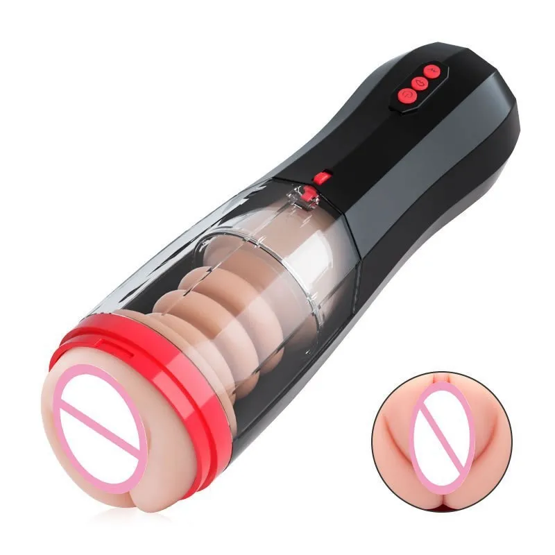 Masturbator Cup for Man Strong Vibration Automatic Masturbation Machine Masturbate Toys Telescopic Aircraft Cup