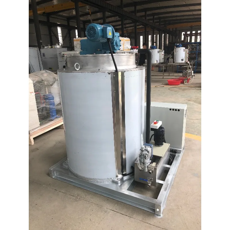 1 5 10 Ton Salt Water Flake Ice Maker Machine Marine Industrial Flake Ice Evaporator for Fish China Factory Price