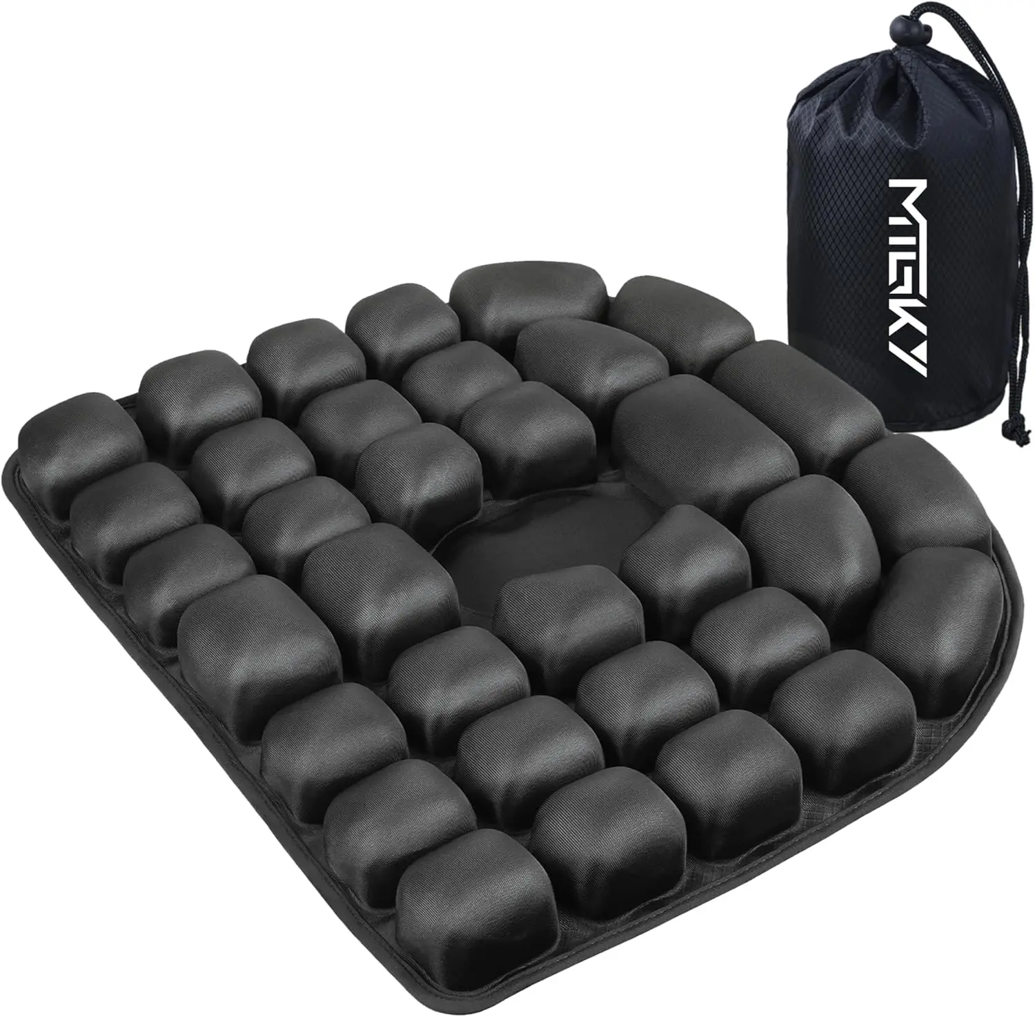 

Portable Adjustable Inflatable Seat Cushion for Long Flights, Travel, Driving & Wheelchair - Ergonomic Comfort Support