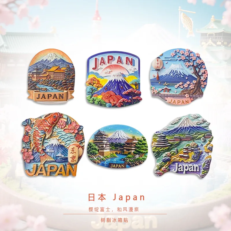 Japan Mount Fuji Scenic Area Refrigerator Magnet Tokyo Osaka Reimon Fuji Mountain Lucky Cat Nai