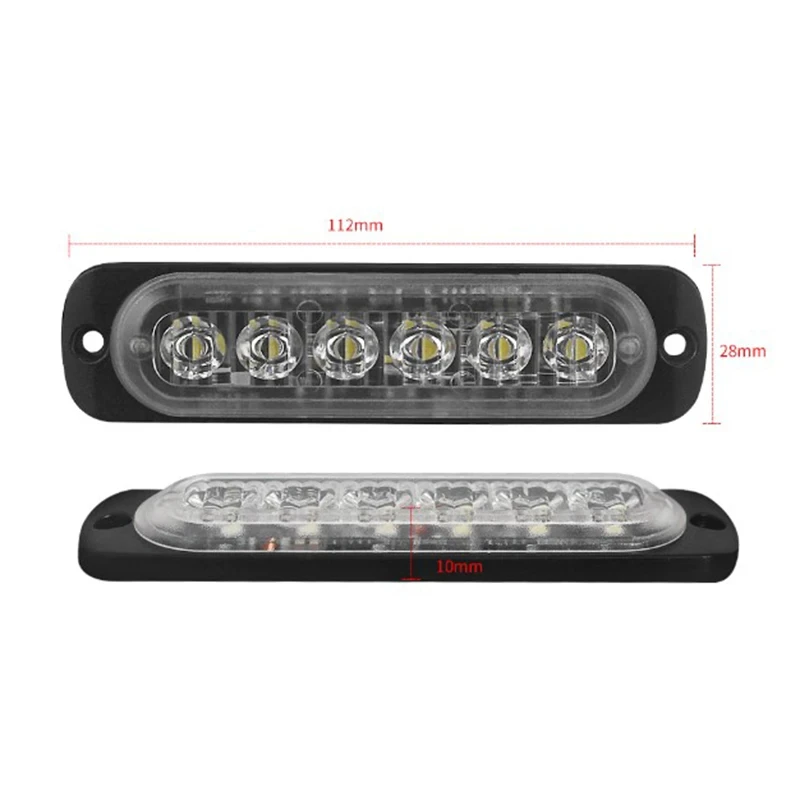12V-24V Fog Lights LED Work Light Flood Light Off-Road Car External Lights White 6 SMD LED Indicator Light Tail Rear Lamps
