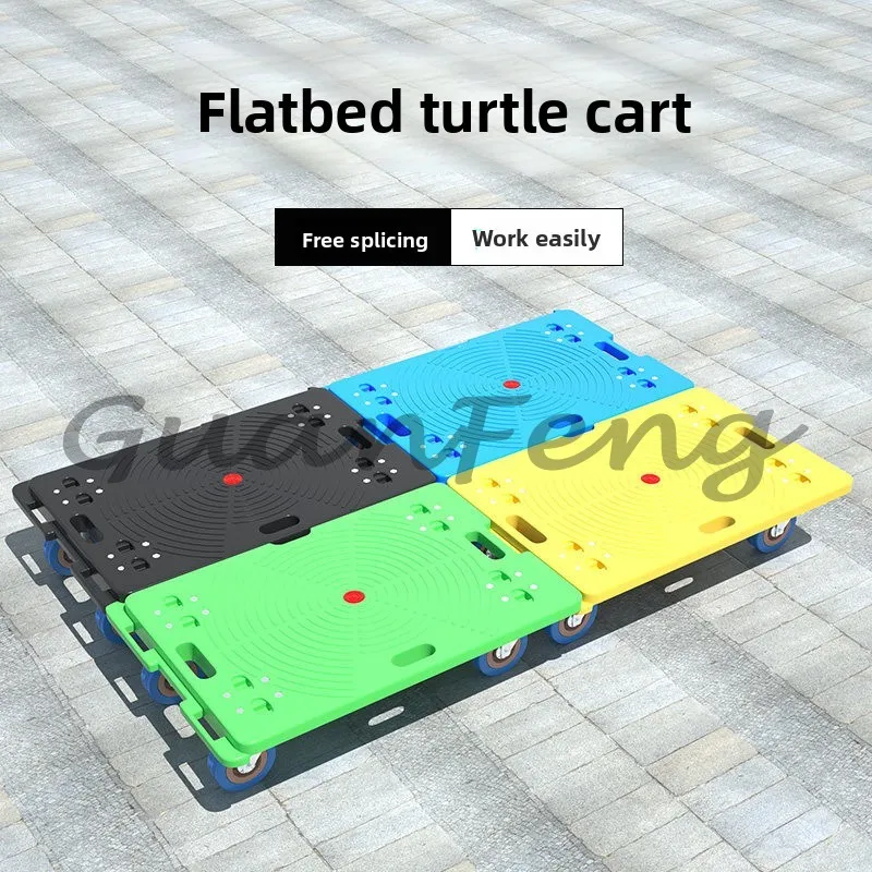 

Portable Turtle Cart Dolly Hand Push Cart Moving Truck Foldable Flatbed Wheelbarrow Multi-Directional Wheels Household Storage