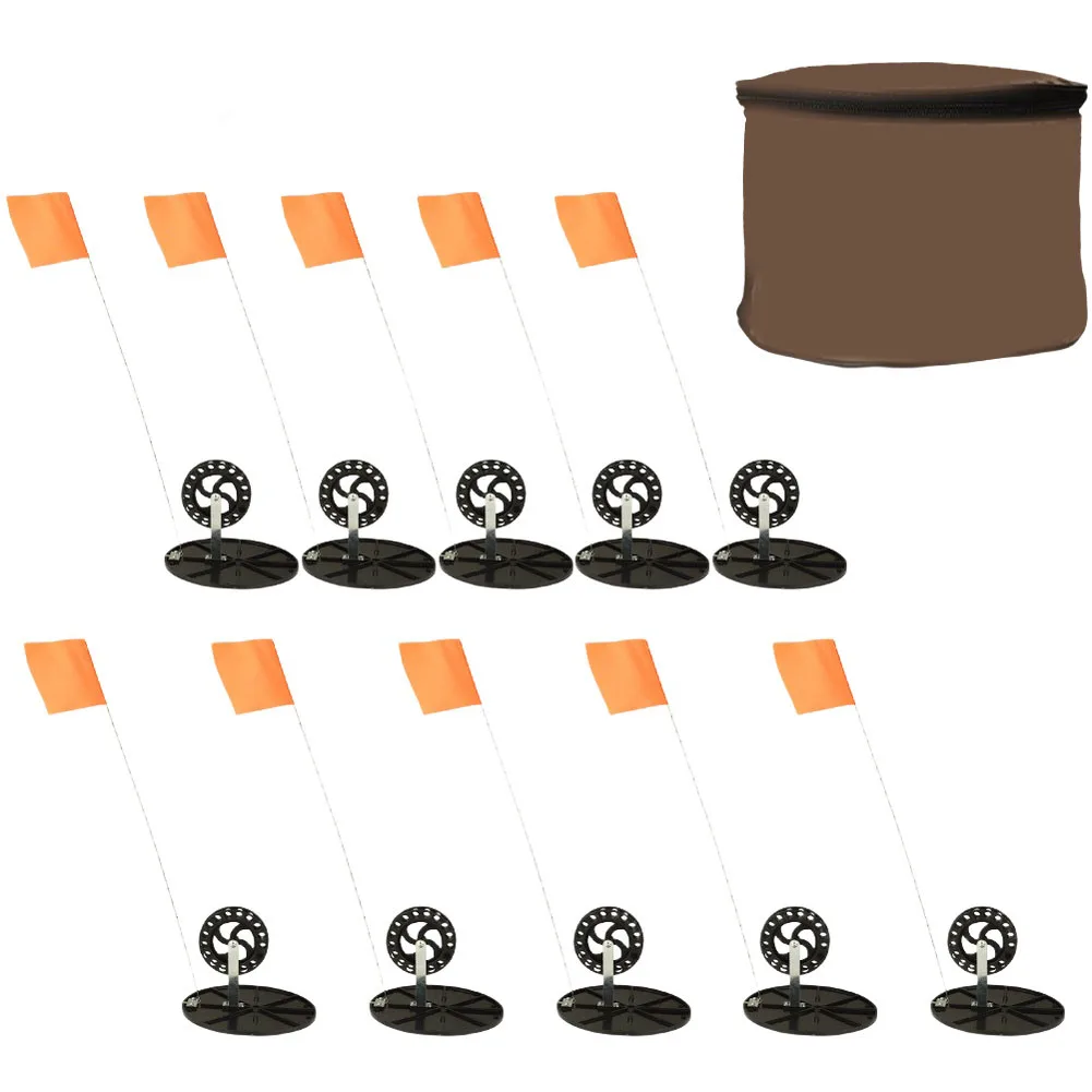 10 قطعة مجموعة صنارة الصيد على الجليد مع قلادة خطاف خط الصيد وحقيبة صنارة الصيد الشتوية لعشاق صيد الأسماك على الجليد