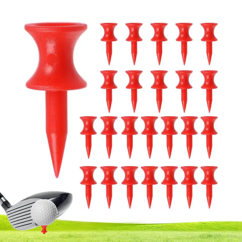 Professional Golf Tees 25pcs Double Layer Golf Supplies Tees Indoor Golf Balls Tees 31mm Wheel Type Shockproof Practice Tees