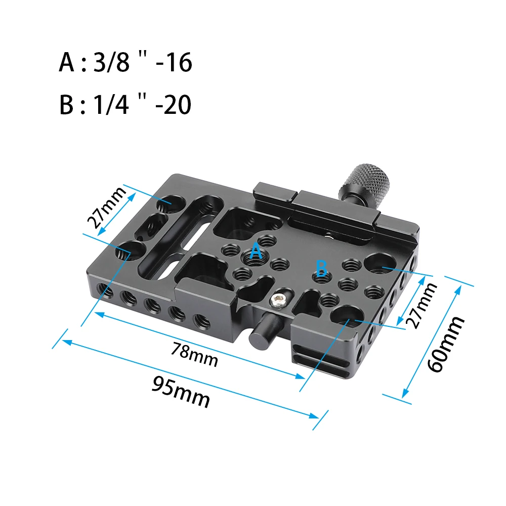 KIMRIG Longer Version Manfrotto Quick Release Adapter Baseplate Slide-in Style For Manfrotto 577 / 501 / 701 / Tripod