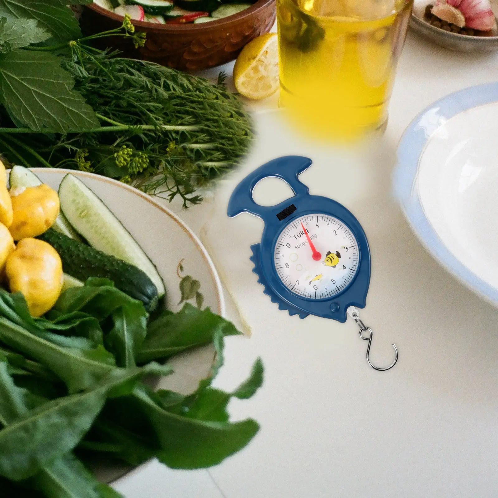 

Portable Hand Hanging Scale Fish Shape Compact Lightweight Multi-Purpose Spring Structure Accurate Small Scale for Luggage