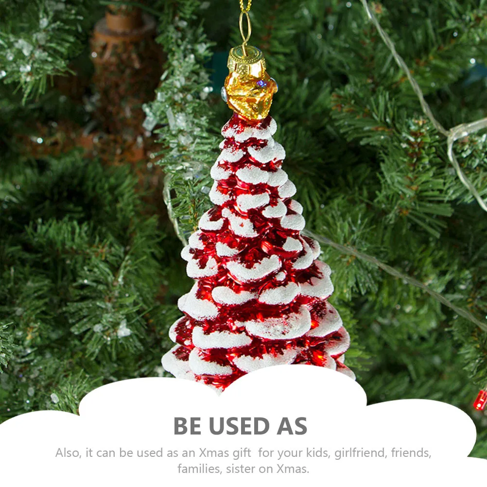 

2Pcs Christmas Tree Hanging Ornaments Glass Xmas Tree Decorations Delicate Xmas Party Decor Pendant Hanging Decors