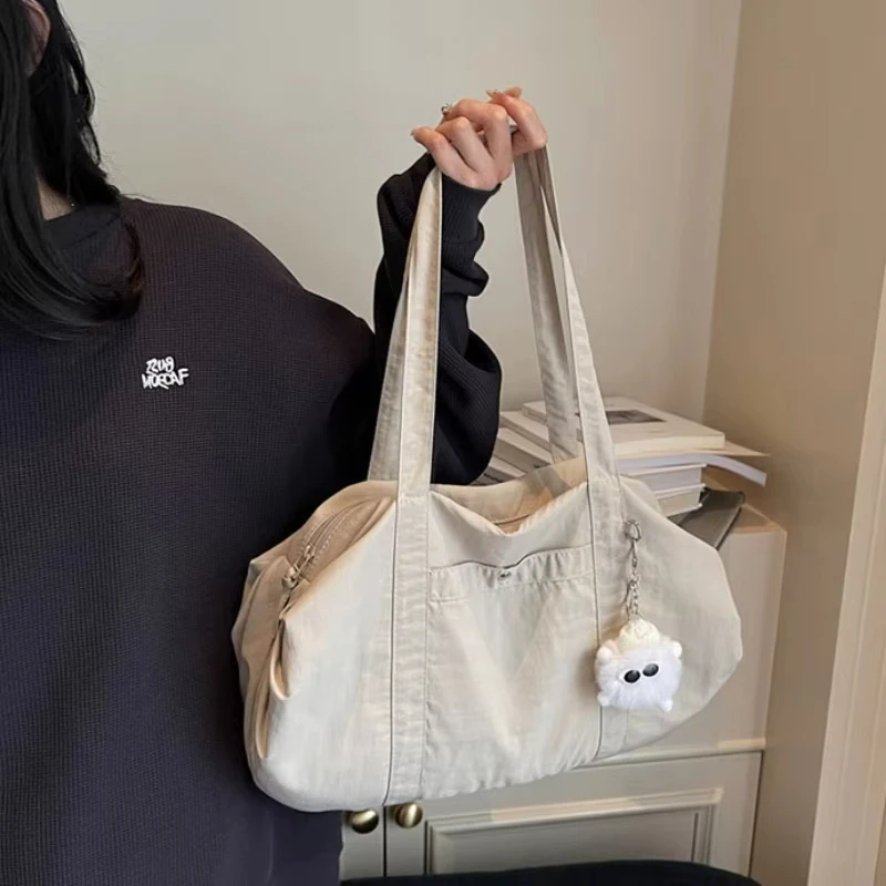 

Women Large Capacity Shoulder Bag, Korean Style Tote Bag, Waterproof Oxford Cloth Casual Chic Handbag For Commute Travel Sports