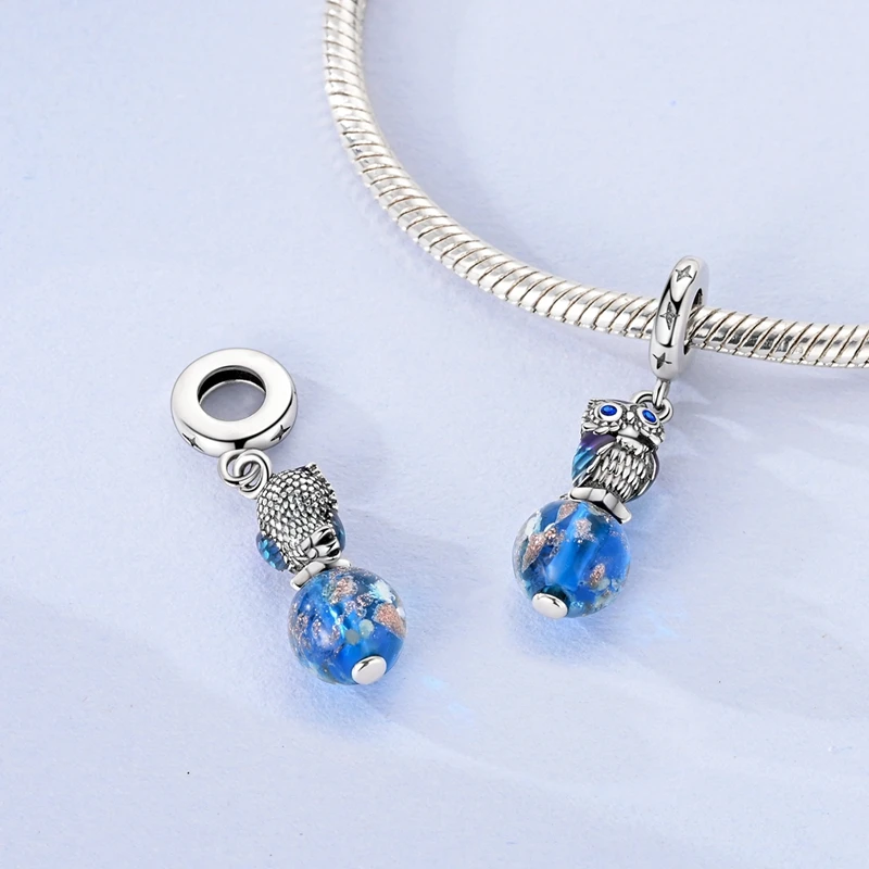 Luminous Series 925 Sterling Silber Charms Perlen Anhänger Glühwürmchen Elfenpfote Planet Charm Passend für Original Armband Damen Schmuck Geschenk – Detail 4