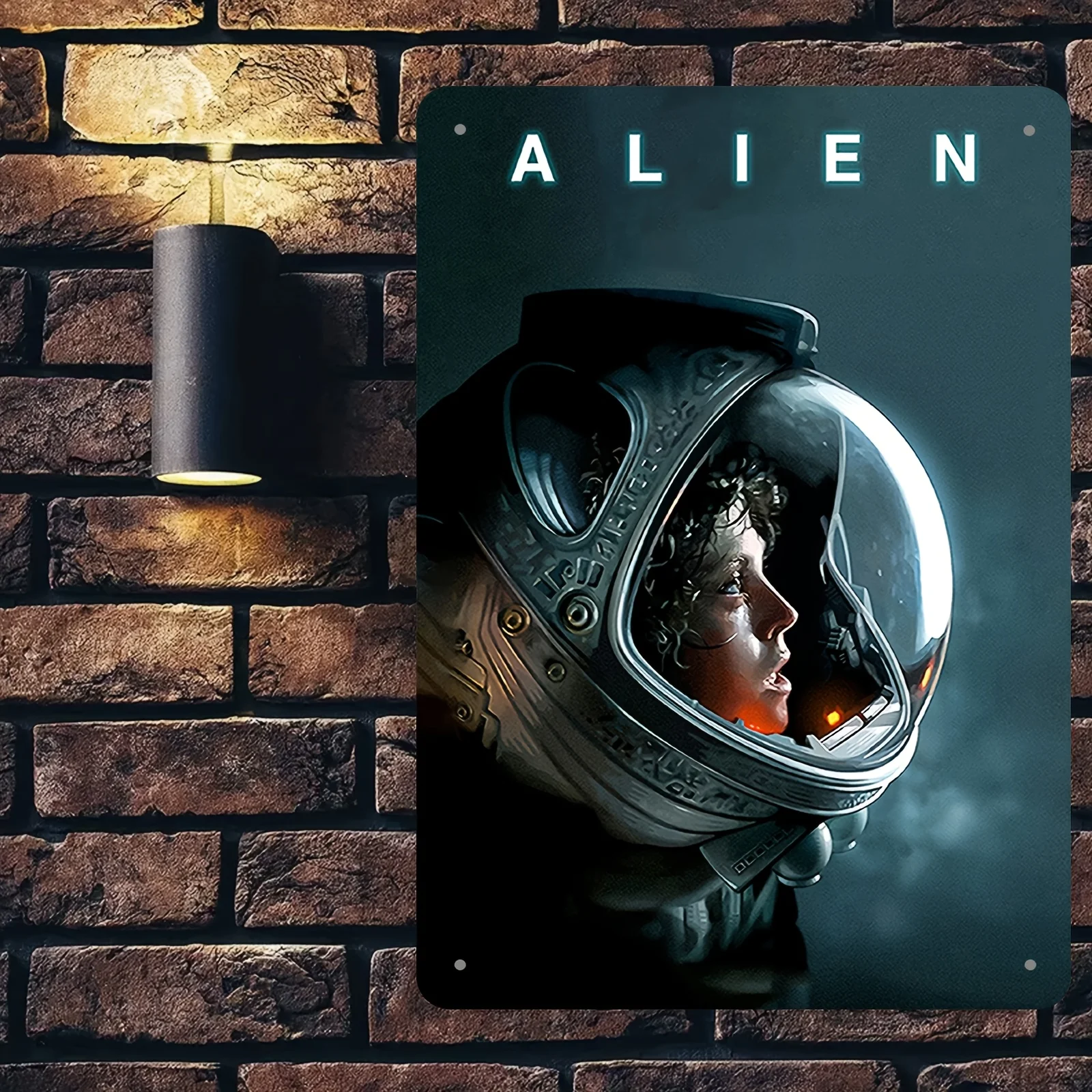 Panneau métallique classique « Alien » - Décoration murale en fer durable, idéale pour les « grottes » des hommes, les bars, la décoration de la maison et du bureau, espace -
