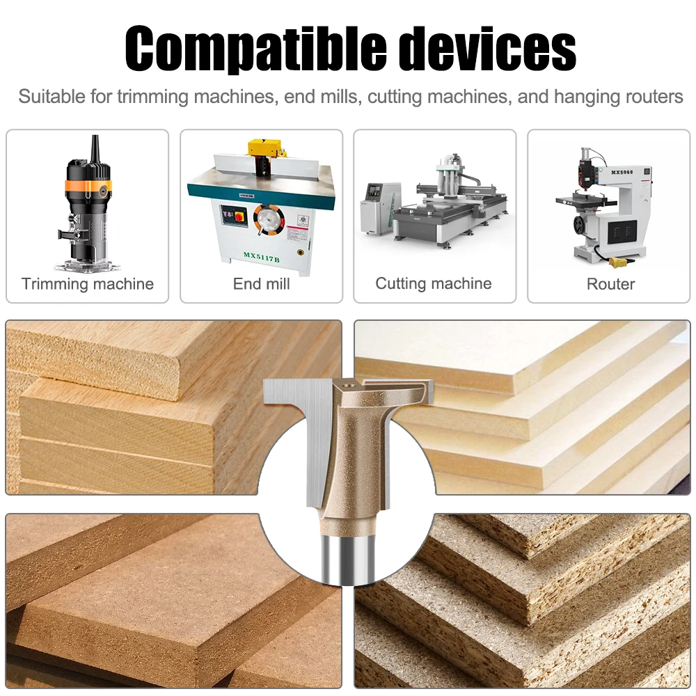 6 1/4 "Schaft Carbon Kristall Platte Arc Biege Router Bit T Halb Runde Flache Ecke Biege Cutter Trimmen Maschine fräser