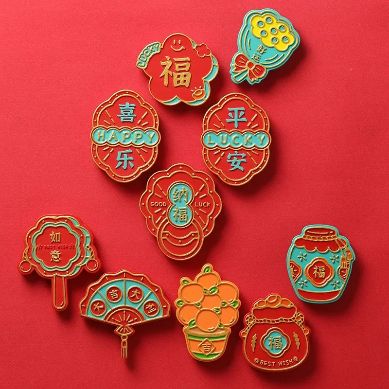 New Year Dragon Year Safe Refrigerator Sticker Magnet Creative Chinese Style Resin Refrigerator Decoration