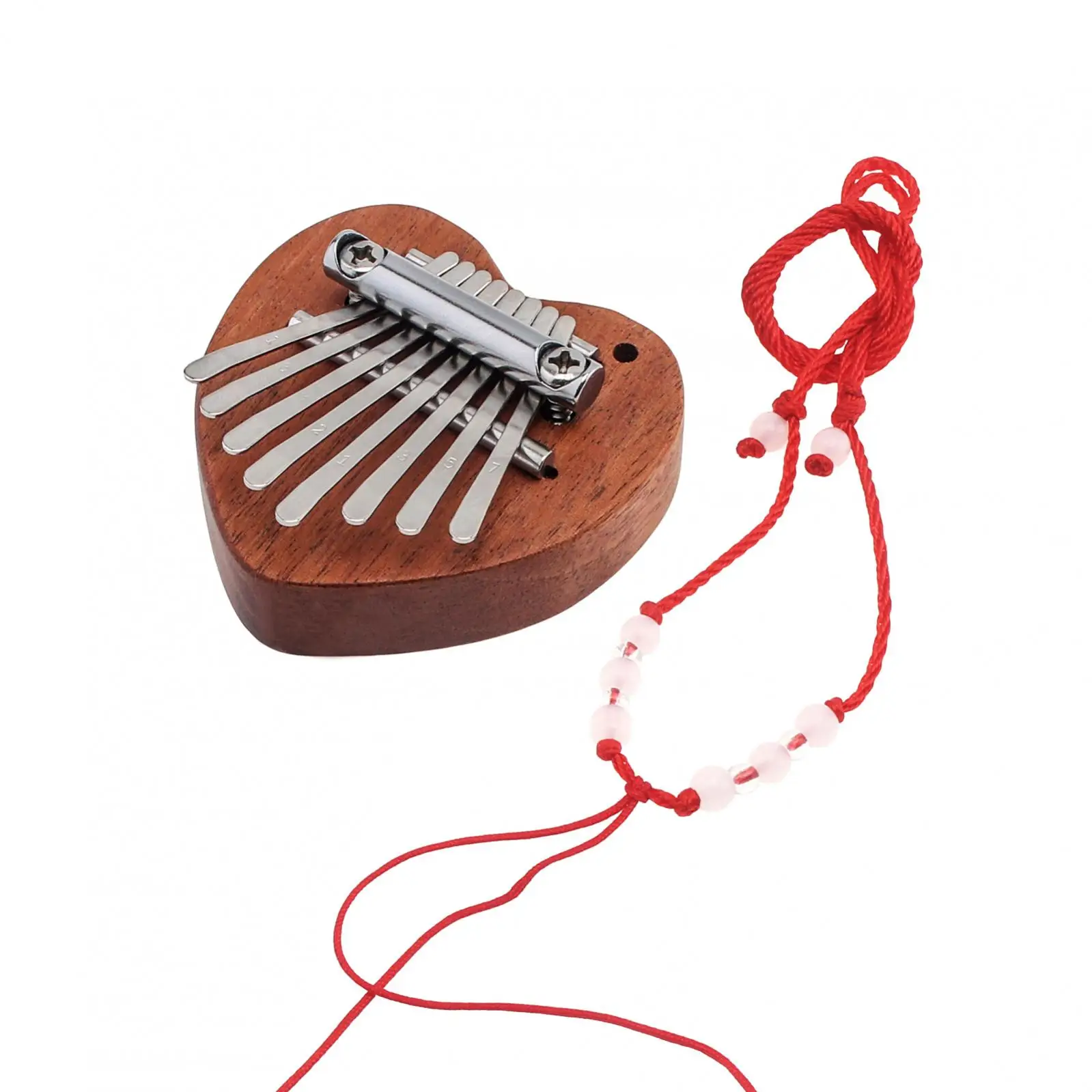 Mini Kalimba en forma de corazón de 8 teclas, Piano de pulgar de caoba, instrumento de decoración Mbira como regalo de cumpleaños/regalo de Navidad