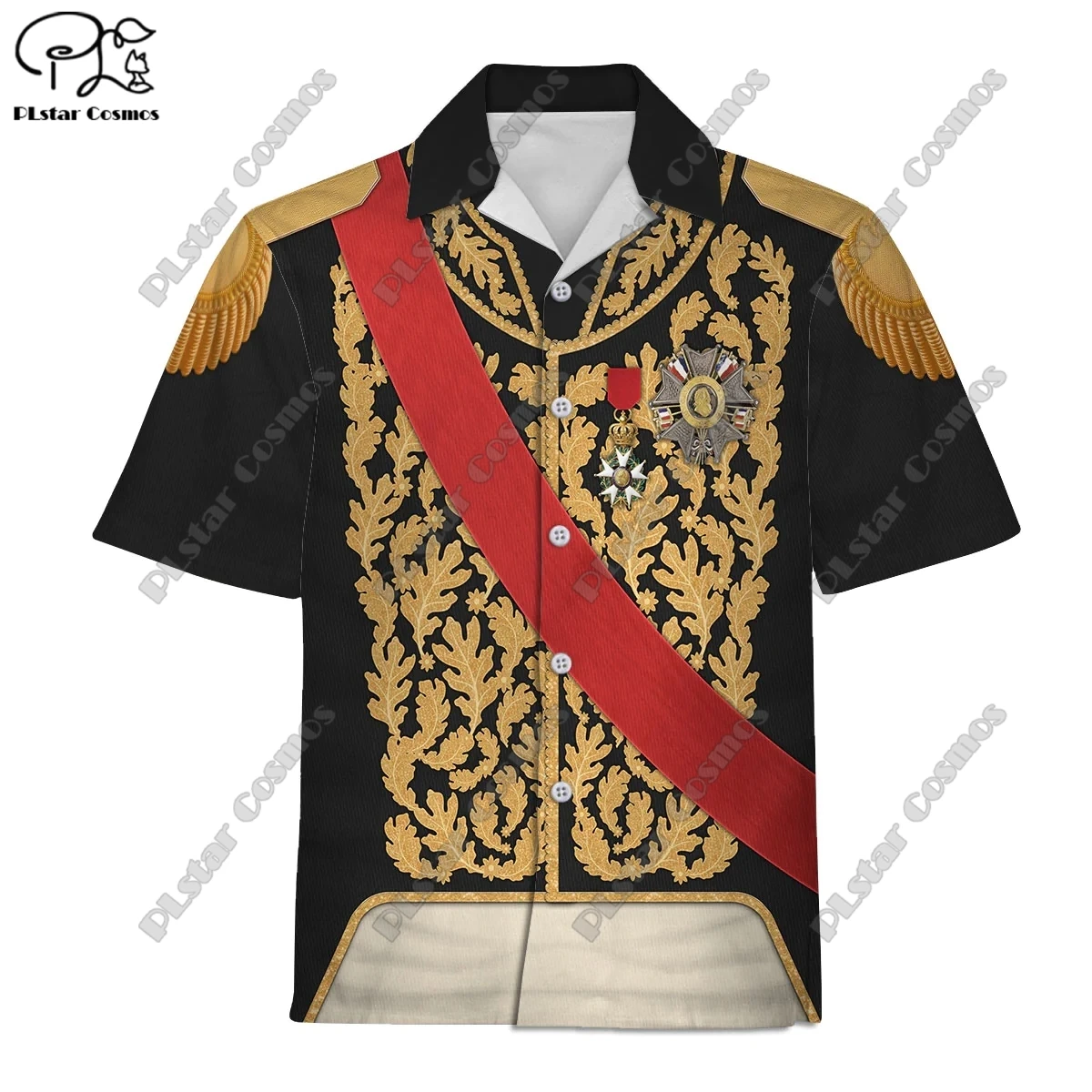 Uniforme de soldado francés de infantería para hombre y mujer, camisa de manga corta con estampado 3D, ropa de calle de verano