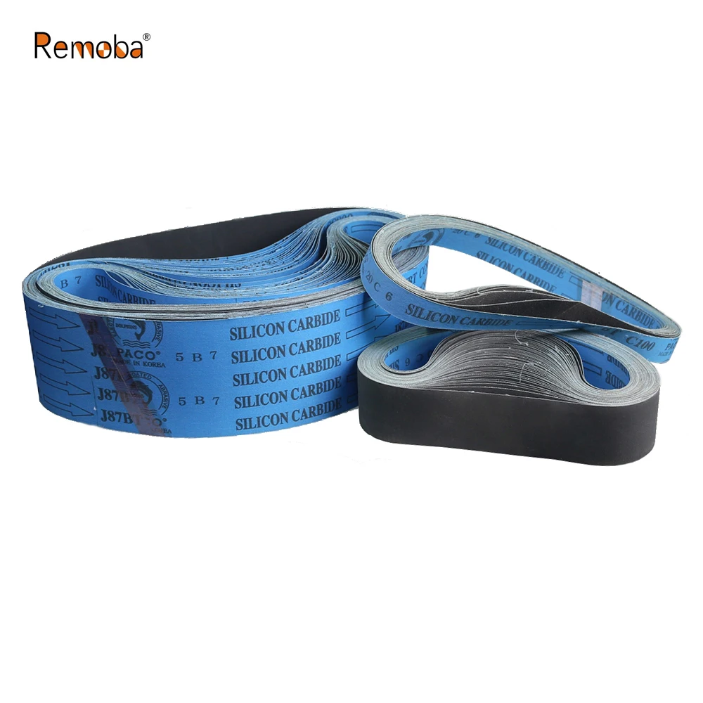 

J87BT Silicon Carbide Sanding Belt Flexible Sandpaper Polishing Band for Copper Aluminum Jade Wood Crystal