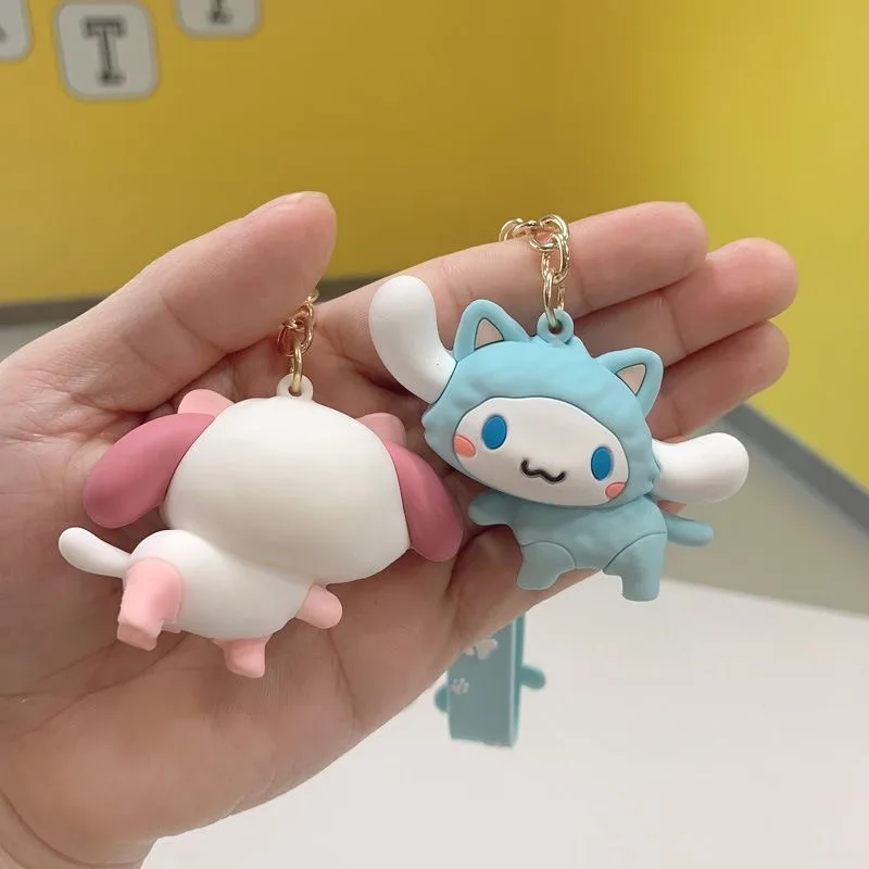 Kawaii سانريو مرحبا كيتي المفاتيح كورومي الكرتون بلدي ميلودي سيارة مفتاح سلسلة سينامورول ظهره قلادة كيرينغ الهدايا اللعب