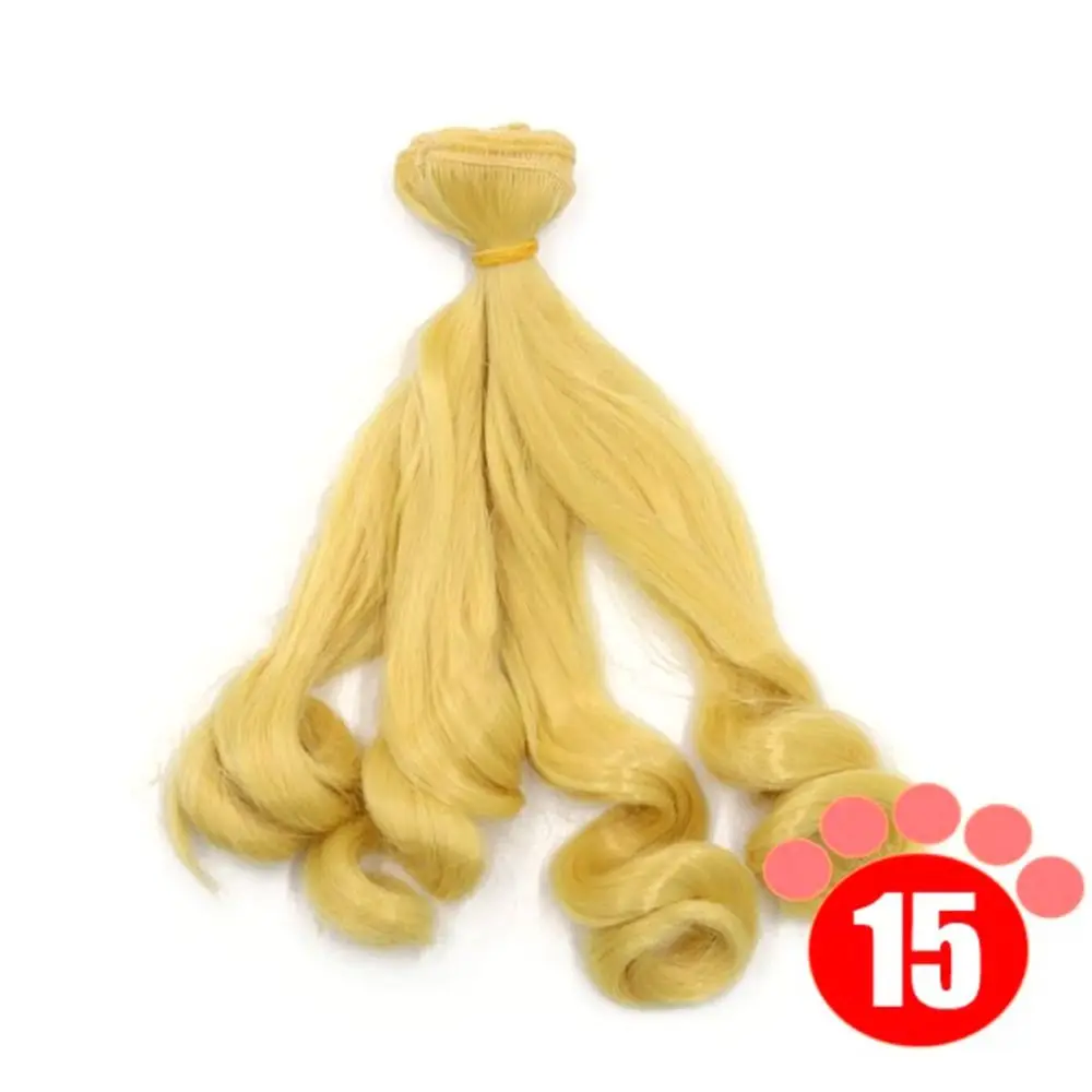 2024年 20*100CM BJDウィッグ 耐熱ファイバー DIY 1/3 1/4 1/6 SD/BJDヘア ソリッドカラー カールウィッグ