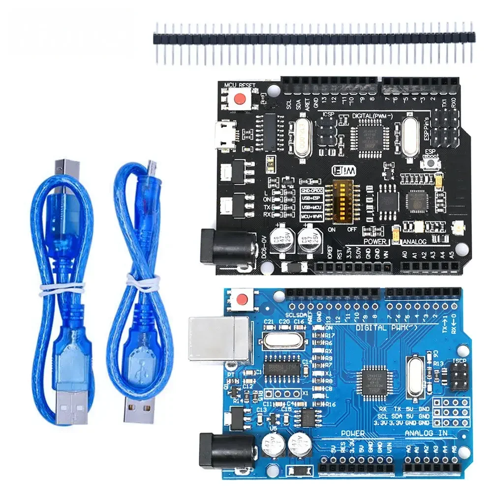 Placa de desenvolvimento com chip USB para serial CH340G e chip SMD ATmega328P para Arduino UNO R3, inclui e conjunto de chips ATEGA328P