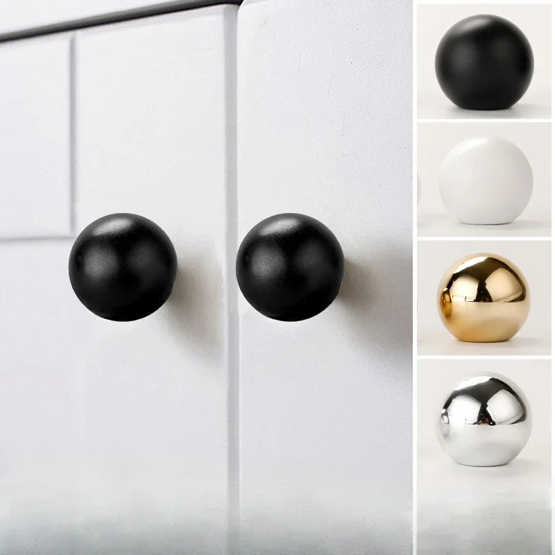 Single Hole Kitchen Cabinet Door Handles Spherical Light Luxury French ABS Plastic Drawer Knobs and Handles for Furniture