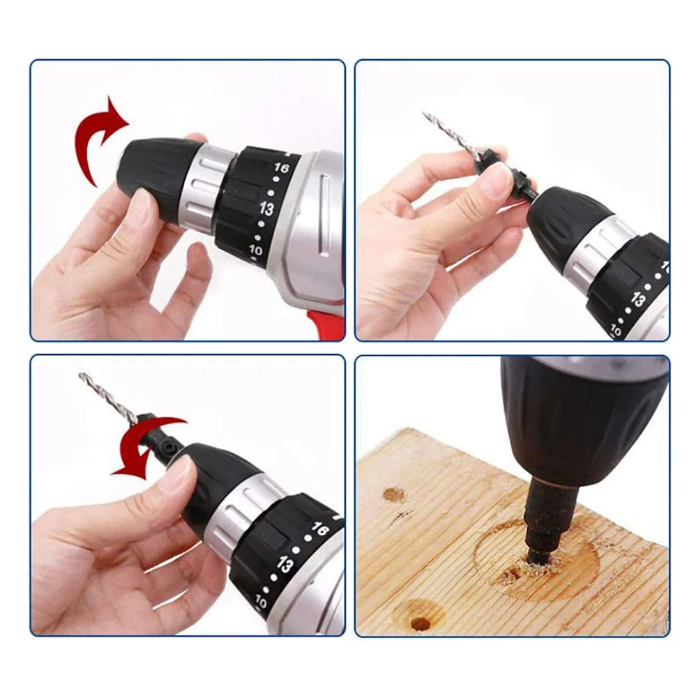 ABLG 5PCS Shank Countersink Drill Bits Set Screw Carpentry Chamfer Hole Opener Woodworking Drill Punch Tools B