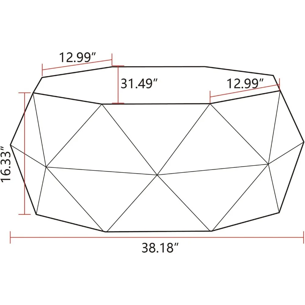 38Inch American Retro Style Coffee Table, Three-Dimensional Embossed Pattern Design, Drum Coffee Table Round Coffee Table for