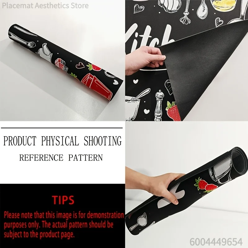 2D Flat Kitchen Utensil Pattern Stove Mat – Heat & Scratch Resistant, Non-Slip Cover for Glass Cooktops & Kitchen Decor