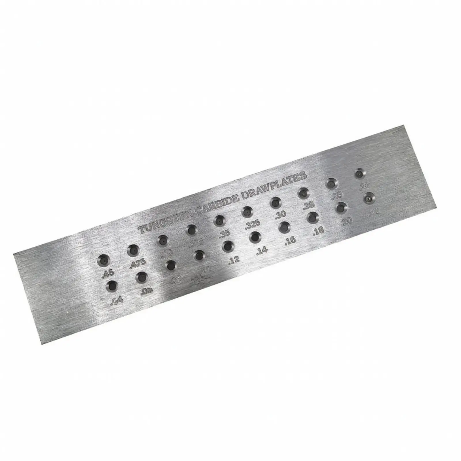 Rectangular Wire Draw Plate Engraved Size Markings, Brushed Silver Finish, Jewelry Draw Plate, for Metalworking
