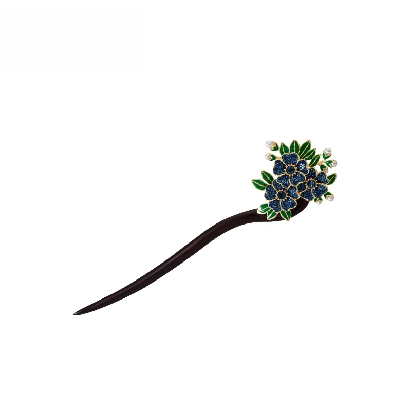 

New Chinese-style walking hairpin, women's ebony high-end cheongsam, flared hair, hairpin, fringed retro headdress.