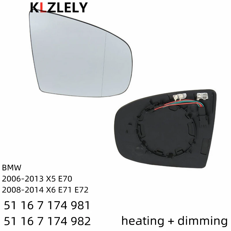 

For BMW X5 E70 X6 E71 E72 51167174981 982 Side Rearview Wing Vehicles Mirror Glass Anti Glare Heated