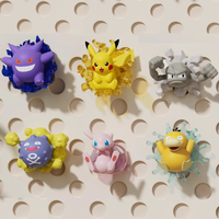 6 New Style Pokemon Figures Refrigerator Sticker Super Cute  Mew Gengar Pikachu Geodude Psyduck Koffing  Exquisite Perfect Gift