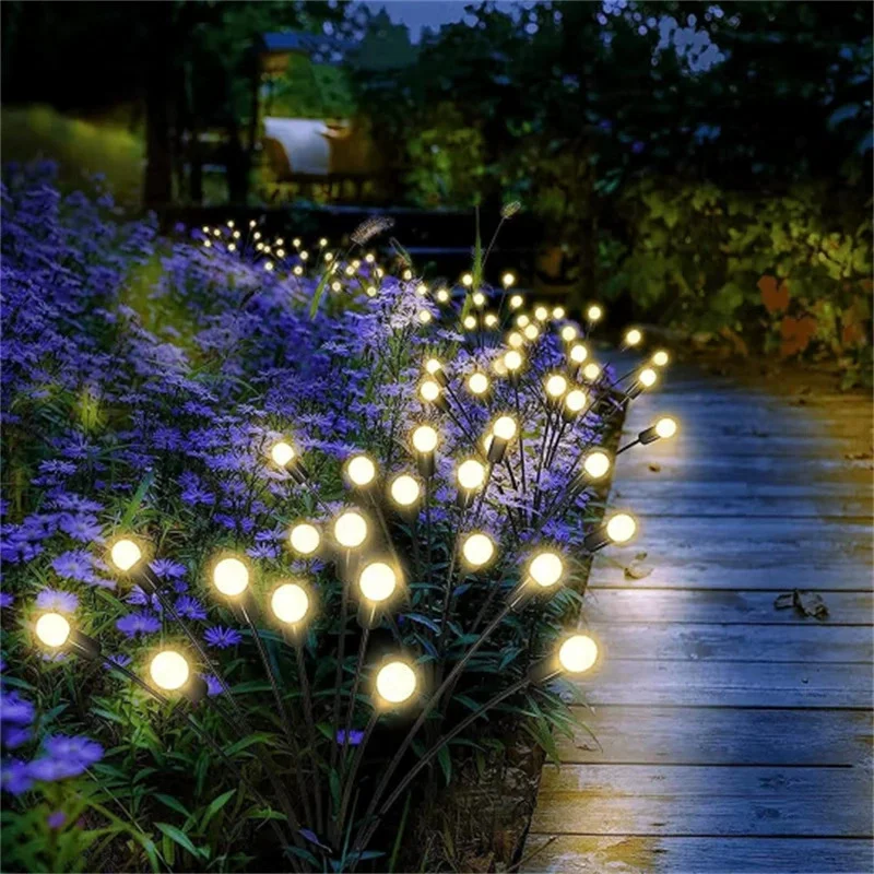 

External Solar Lights 6/8/10LEDs Firefly Lawn Lamp Garden Summer Outdoor Camping Party Wedding Courtyard Atmosphere Decoration