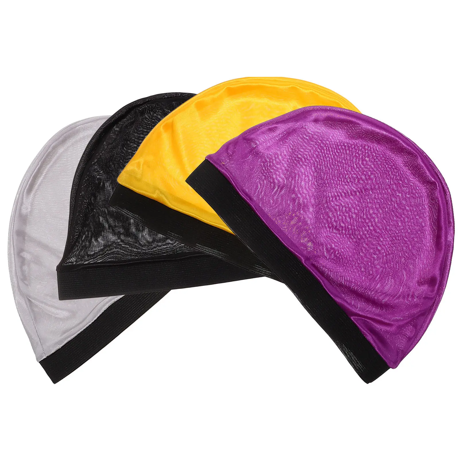4Pcs Dome Cap Caps Elastic Stretch Stocking Caps Colorful Lightweight Breathable Liners Comfortable Dome Cap