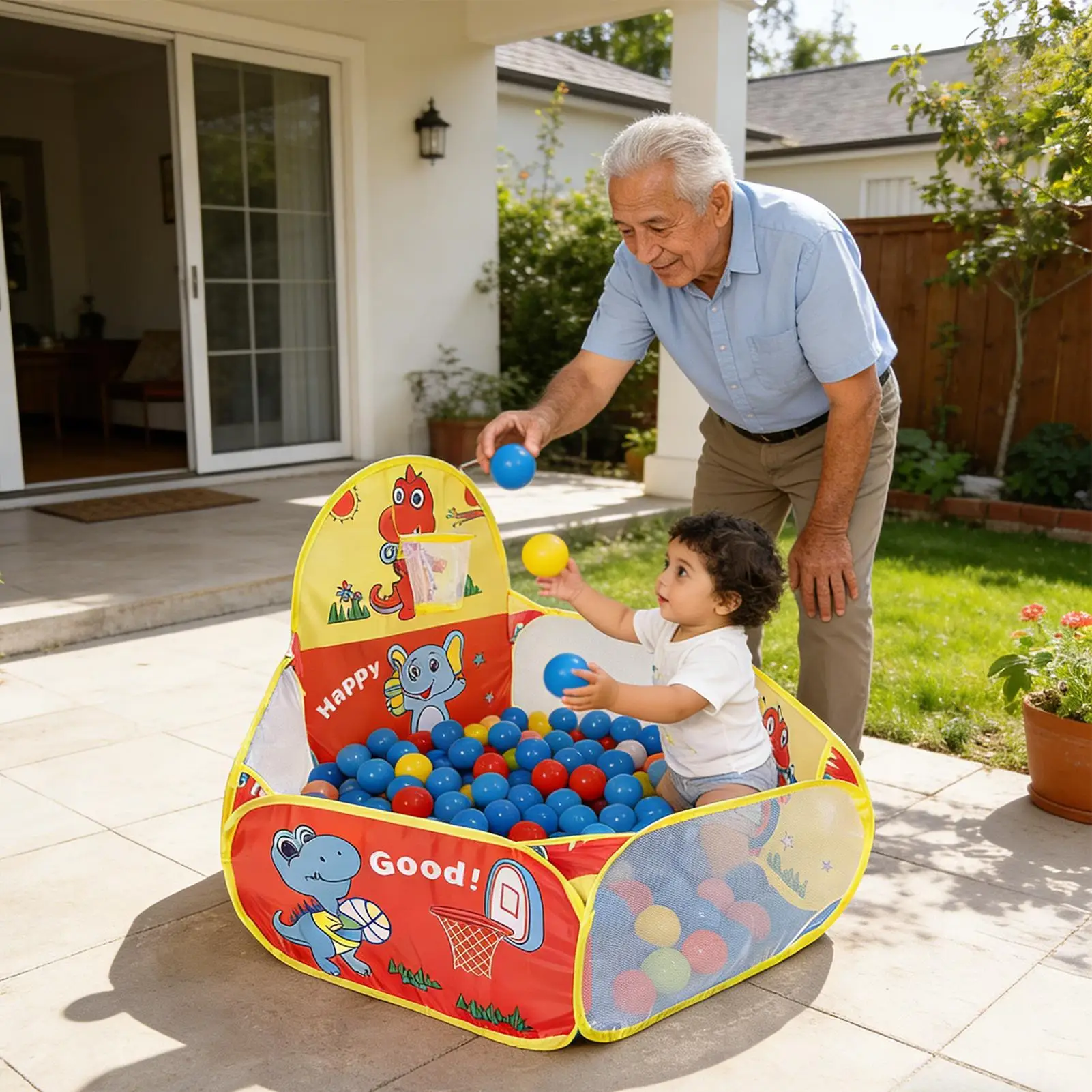 

Детский игровой комплекс KidsBall: складной игровой домик с баскетбольным кольцом, утолщенный, для дома и улицы, для девочек и мальчиков, на День Благодарения