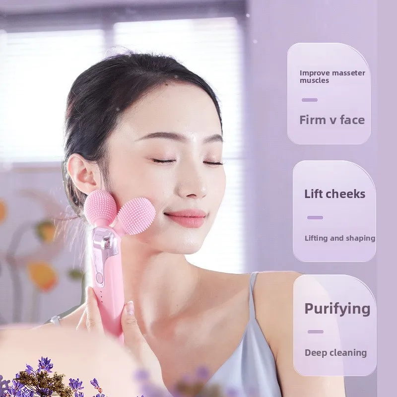 New Cleansing Thin Face Roller Vibration Facial Beauty Massager Lifting Artifact V Face Beauty Face Slimming Instrument