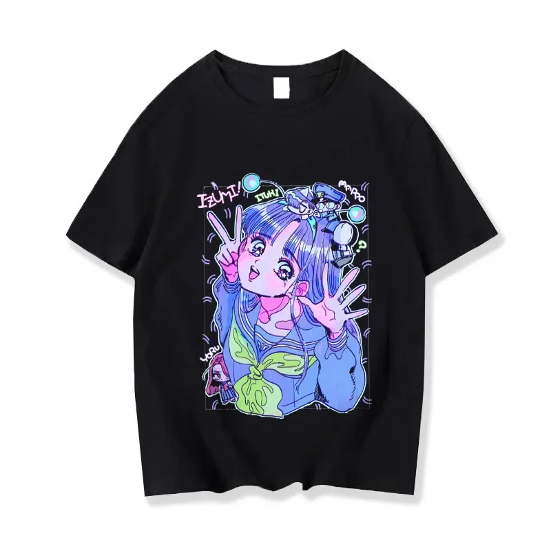 Funny Kawaii Cartoon Print Women T-shirts Harajuku Streetwear Hip Hop Casual Oversized Round Neck Short Sleeve Tops Unisex